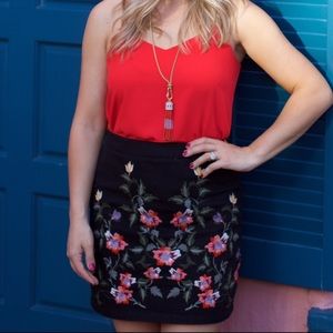 Black Topshop Floral Skirt